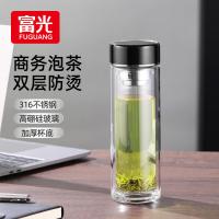 富光（FUGUANG）G2340-SH-400 铭彩双层玻璃杯 400ml（单位：只）颜色随机发货