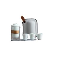 艾逸瑶选 CJ-21056 逸出行快客杯套装 内胆茶泡*1+杯*3+玻璃茶海*1+茶巾*1+旅行包*1(单位：套)