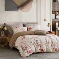 梦洁家纺 1010189093 纯棉印花四件套 漫雅 被套200*230cm+床单230*245cm+枕套48*74cm*2（单位：套）