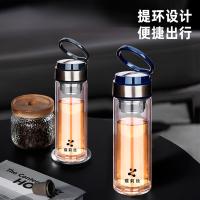 璞莉丝 PLS8072 便携系列带提环双层玻璃杯 385ml （单位：个) 颜色随机