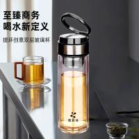 璞莉丝 PLS8072 便携系列带提环双层玻璃杯 385ml （单位：个) 颜色随机