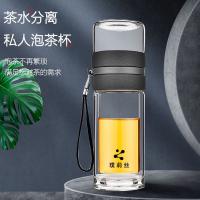 璞莉丝 PLS8063 茶水分离双层玻璃杯 上茶仓90ml 下茶仓200ml （单位：个) 颜色随机