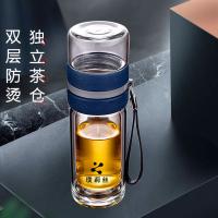 璞莉丝 PLS8063 茶水分离双层玻璃杯 上茶仓90ml 下茶仓200ml （单位：个) 颜色随机