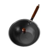 百斯克 BSK-GC231306 尚品生活中华锤纹精铁零涂层不粘炒锅 32cm (单位: 个) 含锅盖