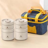 沃德百惠 G20547-YC2 手提饭盒 饭盒400ml*2 饭盒600ml*2 保温袋*1 不锈钢分格 (单位:套)