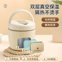 沃德百惠 A07903 保温饭盒 饭盒*1 勺子*1 手提袋*1 不锈钢便携多层 (单位:套)