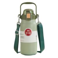 百斯克 BSK-BW235730 户外运动便携大肚保温壶带吸管 1300ml(单位：个) 颜色随机