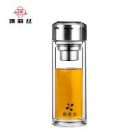 璞莉丝 PLS8051 铂晶系列双层玻璃杯 320ml （单位：个)不锈钢本色