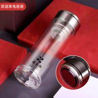 璞莉丝 PLS8051 铂晶系列双层玻璃杯 320ml （单位：个)不锈钢本色