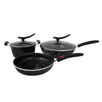 LUVHOO  LH-TZ15 伯尔尼-珐琅锅三件套炒锅+汤锅+煎锅 32cm+20cm+24cm（单位：套）黑色