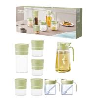 艾逸瑶选 CJ-21130 晶萃系列油壶调味储物罐8件套 油壶600ml*1+调味罐300ml*2+储物罐500ml*4（可扩容至700ml）+储物罐1000ml*1（可扩容至1200ml）（单位：套）