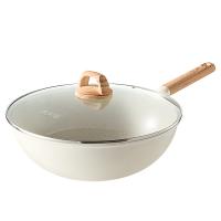 炊大皇（COOKER KING） GJ32CGB 高级麦饭石色不沾炒锅 锅具 32cm 白色（单位：个）
