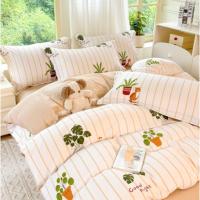 奥芙妮 快乐精灵全棉四件套 AO-QMS25409 被套200*230cm床单230*245cm枕套48*74cm*2 (单位:套) 条纹米白