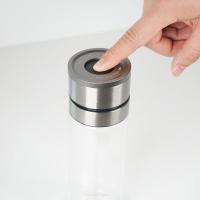 有福有派YF-2519-350一键开盖双层玻璃泡茶杯350ml（单位：个）透明色