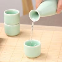 拜杰（BAIJIE）中式陶瓷 白酒杯 酒具套装 （壶*1*100ml  杯*4*15ml ）（单位：套）白绿色
