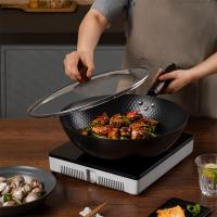 百斯克 BSK-GC231306尚品生活中华锤纹精铁零涂层不粘炒锅 32cm（单位：个）