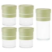 艾逸瑶选 CJ-21128 晶萃系列百变储物罐5件套 储物罐500ml*4/储物罐1000ml*1（可扩容至1200ml）(单位：套)