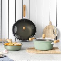 巴米乐（BURNELL） BNL-GT206  钛享生活锅具套装 3件套 绿色（单位：套）煎锅22cm*1+炒锅32cm*1+汤锅22cm*1