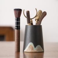 苏氏陶瓷（SUSHI CERAMICS）手绘彩画六君子茶具配件茶道 茶夹+茶勺+杯叉+茶刀+壶笔+茶筒 6件套（单位：套）