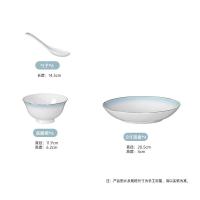 康巴赫（KOBACH） LPB-LYGC016 天青之彩骨瓷餐具16头 4.5寸高脚碗*6+勺子*6+8寸深盘*4（单位：套）