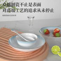 康巴赫（KOBACH） LPB-LYGC016 天青之彩骨瓷餐具16头 4.5寸高脚碗*6+勺子*6+8寸深盘*4（单位：套）