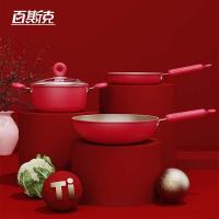 百斯克 BSK-GT250506 钛有味聚福锅具三件套（炒锅30cm+煎锅22cm+汤锅22cm） (单位:套)