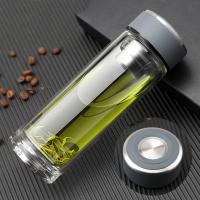 铭创知雨 PC-B2008 汐乐双层玻璃杯 300ml （单位：个）蓝色
