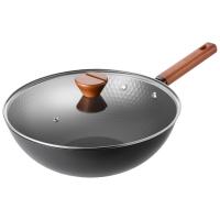 德世朗DFS-C833A 龙鳞0氟精铁不粘炒锅32cm 黑色（单位：个）