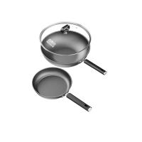 百斯克 BSK-GT250408 福运满满锅具两件套 炒锅30cm*1+煎锅26cm*1 (单位: 套) （带锅盖）