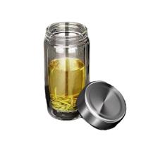 百斯克 BSK-BB702840 尊享茶水分离双层玻璃杯 320ml(单位：个) 颜色随机