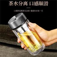 百斯克 BSK-BB702840 尊享茶水分离双层玻璃杯 320ml(单位：个) 颜色随机