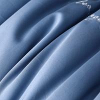 水星家纺（MERCURY） 1.8米床斯玫 60S长绒棉刺绣四件套 床品套件 220cm×240cm 水蓝色（单位：套）