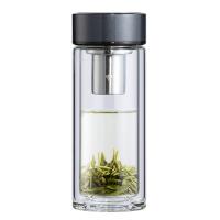 万象 V923RL 双层防烫高硼硅杯体加厚玻璃杯 370ML 高级灰 (单位:个)