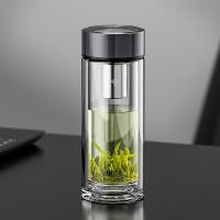 万象 V923RL 双层防烫高硼硅杯体加厚玻璃杯 370ML 高级灰 (单位:个)
