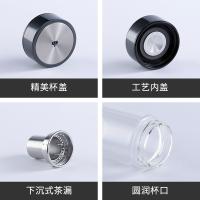 万象 V923RL 双层防烫高硼硅杯体加厚玻璃杯 370ML 高级灰 (单位:个)