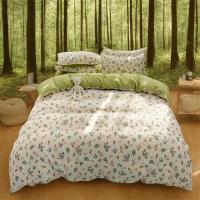 璞莉丝 PLSTJ107 磨毛碎花四件套 被套200*230cm 床单230*230cm 枕套48*74cm*2（单位：套） 绿色