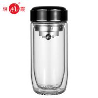 明霞 双层玻璃杯 MX3553-ST400 400ml (单位:个) 黑色