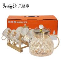 贝格帝 高硼水具七件套 LYLSJ-7 一壶六杯 水壶1000ml*1+水杯80ml*6+杯架*1 (单位:套)