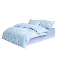 水星家纺（MERCURY）甜醉花香四件套被套203*230cm床单230*250cm枕套48*74cm（单位：套）蓝色