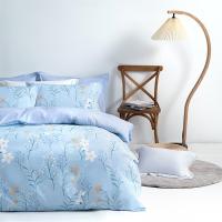 水星家纺（MERCURY）甜醉花香四件套被套203*230cm床单230*250cm枕套48*74cm（单位：套）蓝色