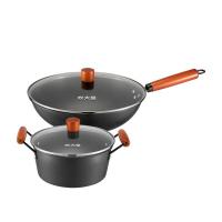 炊大皇（COOKER KING） CK72504 炊大皇巨匠系列两件套 炒锅32cm+汤锅22cm（单位：套）黑色