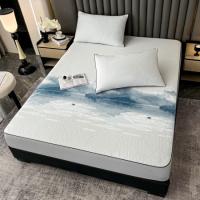 奥特佳（ORTEGA） 凉感提花床笠软席三件套 JF100027 枕套:48*74cm*2床单:150*200cm*1 (单位:套) 蓝白色
