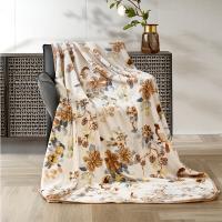 富安娜（fuanna） 金叶秋影 单层法兰绒毯 毯子 150*200cm 黄色（单位：条）