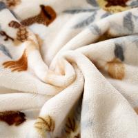 富安娜（fuanna） 金叶秋影 单层法兰绒毯 毯子 150*200cm 黄色（单位：条）