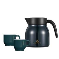 菲驰 FC605T 茶大师焖茶壶套装 1000ml 220ml*2 黛青绿 礼盒装 (单位:套)
