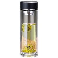 明霞 MXJD8013-ST320 双层玻璃杯 320ml (单位: 个)黑色