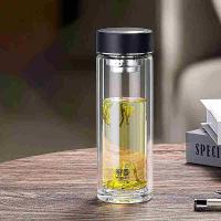 明霞 MXJD8013-ST320 双层玻璃杯 320ml (单位: 个)黑色