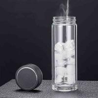 明霞 MXJD8013-ST320 双层玻璃杯 320ml (单位: 个)黑色