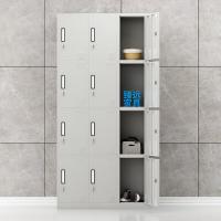 臻远 ZY-SY-22 简单衣柜 铁皮十二门更衣柜 90*35*180cm（单位：台）灰白色