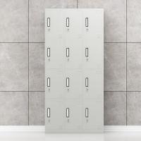 臻远 ZY-SY-22 简单衣柜 铁皮十二门更衣柜 90*35*180cm（单位：台）灰白色
